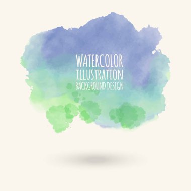 Vektör mavi yeşil renk fırça darbeleri. Suluboya Grunge elemanları izole. Duman fırçalar tasarımınız için. Serbest el. Mürekkep sıçrama. Akrilik damgası. Vektör çizim