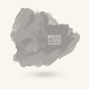 Vektör gri renk fırça darbeleri. Sulu Boya tek renkli Grunge elemanları izole. Duman fırçalar tasarımınız için. Serbest el. Mürekkep sıçrama. Akrilik damgası. Vektör çizim