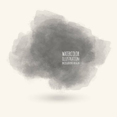 Vektör gri renk fırça darbeleri. Sulu Boya tek renkli Grunge elemanları izole. Duman fırçalar tasarımınız için. Serbest el. Mürekkep sıçrama. Akrilik damgası. Vektör çizim