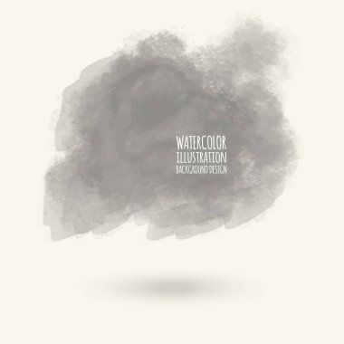 Vektör gri renk fırça darbeleri. Sulu Boya tek renkli Grunge elemanları izole. Duman fırçalar tasarımınız için. Serbest el. Mürekkep sıçrama. Akrilik damgası. Vektör çizim