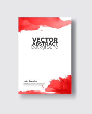 Beyaz zemin üzerine kırmızı mürekkep fırça darbesi. Japon tarzı. Grunge daire lekeleri vektör çizim