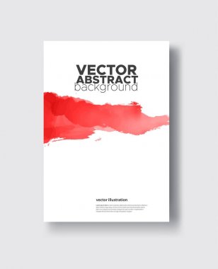 Beyaz zemin üzerine kırmızı mürekkep fırça darbesi. Japon tarzı. Grunge daire lekeleri vektör çizim