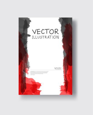 Mürekkep fırçası elementli zarif broşür tasarımı. Soyut dekorasyon. Vektör illüstrasyonu.