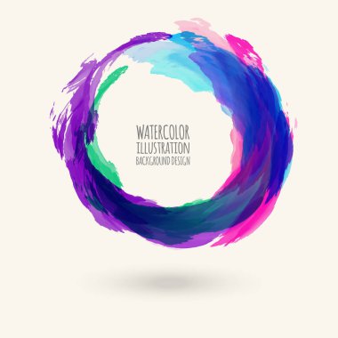 Suluboya daire doku. Vektör watercoluor daire elemanları tasarımı için.