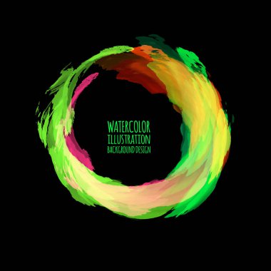 Neon boya soyut yuvarlak. Parlayan retro çerçeve.