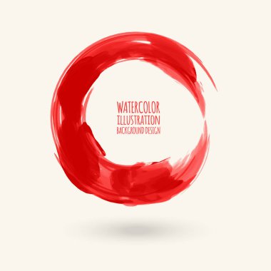 vektör kırmızı mürekkep yuvarlak kontur