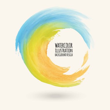 Suluboya daire doku. Vektör daire öğeleri