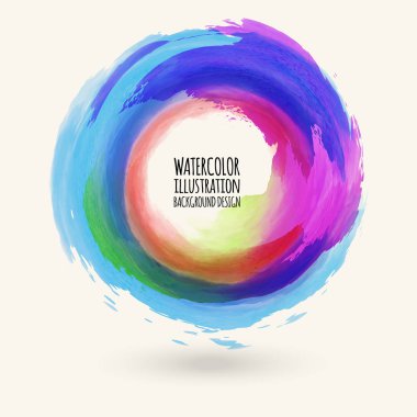 Suluboya daire doku. Vektör daire öğeleri