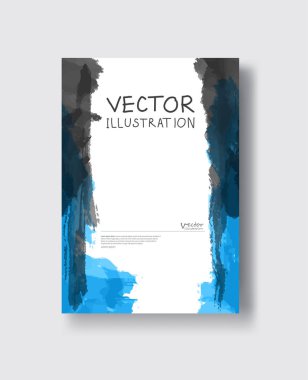 Zarif broşür şablonu tasarım mürekkep fırça öğesi