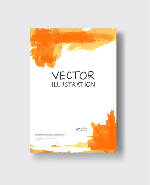 Vector oranje inkt penseelstreek — Stockvector