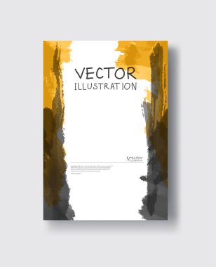 Zarif broşür şablonu tasarım mürekkep fırça öğesi