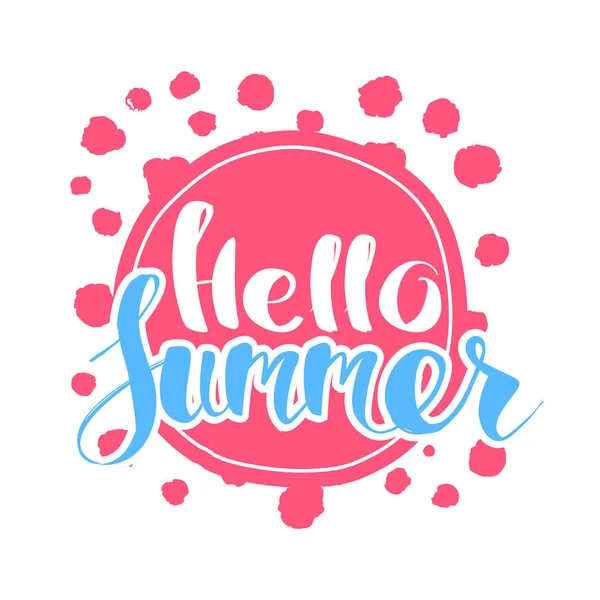Hello Summer on color circle. — Stock Vector