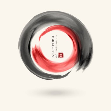 Siyah mürekkep yuvarlak beyaz vuruş