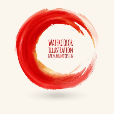 vektör kırmızı mürekkep yuvarlak kontur