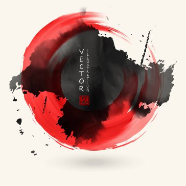 Siyah mürekkep yuvarlak beyaz vuruş