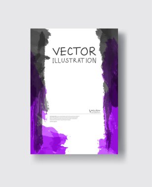 Zarif broşür şablonu tasarım mürekkep fırça öğesi