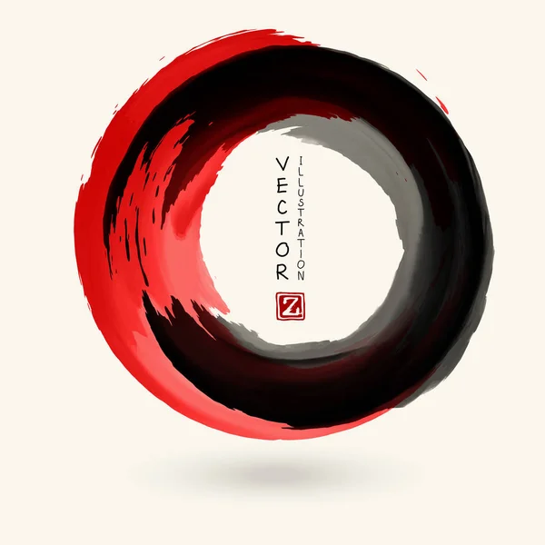 Чорно-червоне чорнило круглий хід — стоковий вектор