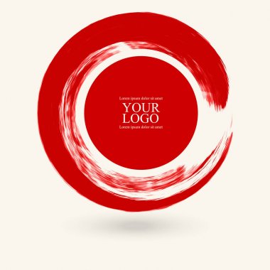 vektör kırmızı mürekkep yuvarlak kontur