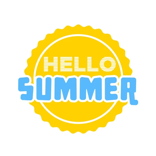 Hello Summer на цветном круге . — стоковый вектор