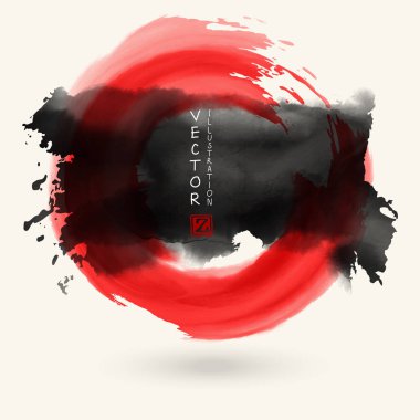 Siyah mürekkep yuvarlak beyaz vuruş