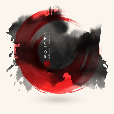 Siyah mürekkep yuvarlak beyaz vuruş