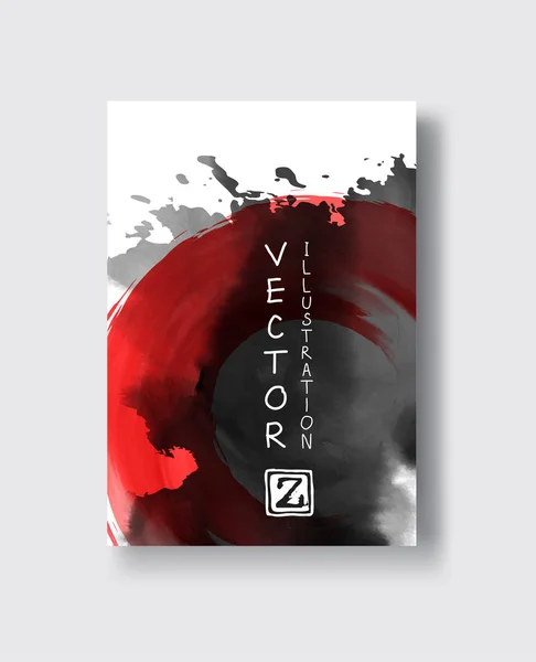 Červené a černé pozadí abstraktní s ikonami inkoust — Stockový vektor