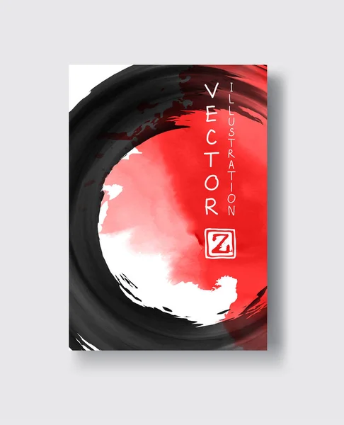 Vermelho e preto fundo abstrato com lascas de tinta — Vetor de Stock