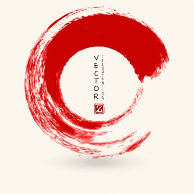 vektör kırmızı mürekkep yuvarlak kontur