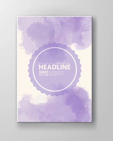 Banner de diseño de color púrpura acuarela — Archivo Imágenes Vectoriales