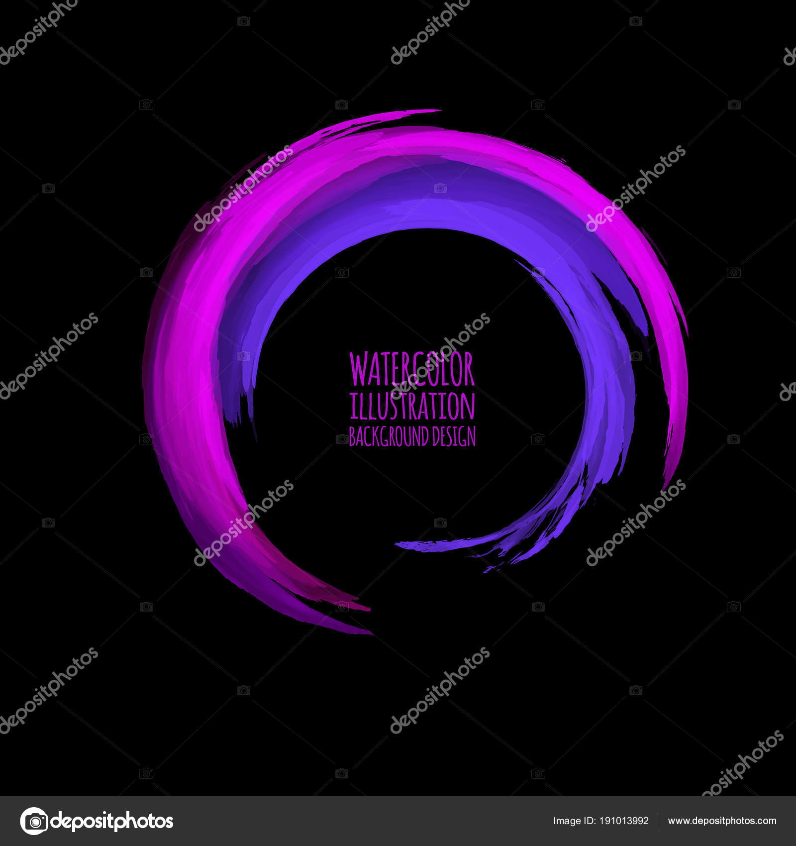 Neon Paint Abstract Round Glowing Retro Frame Stock Vector