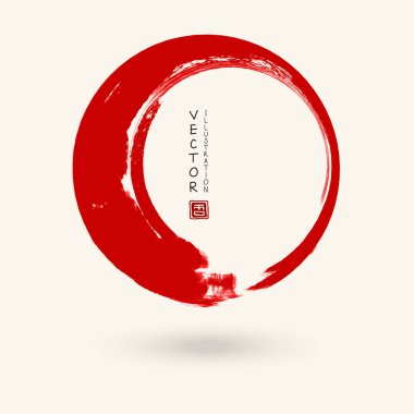vektör kırmızı mürekkep yuvarlak kontur