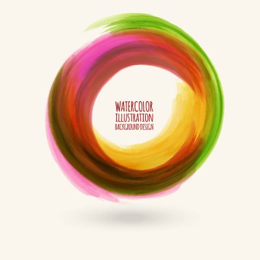 Suluboya daire doku. Vektör daire öğeleri