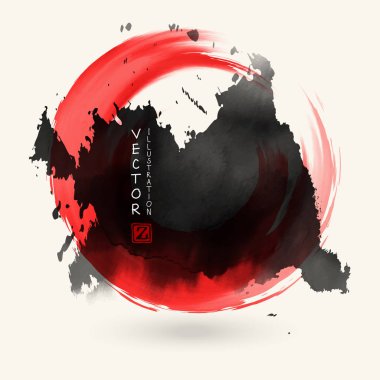 Siyah mürekkep yuvarlak beyaz vuruş