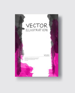 Zarif broşür şablonu tasarım mürekkep fırça öğesi