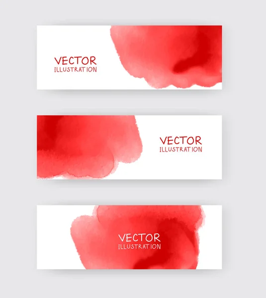 Banderas rojas con pintura abstracta de lavado de tinta negra — Vector de stock
