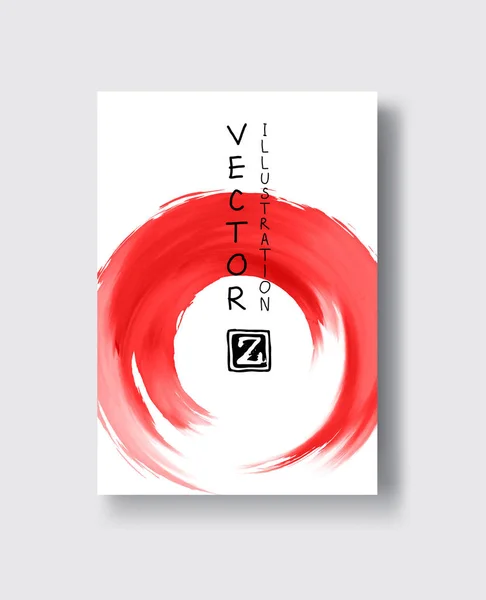 Röd abstrakt bakgrund med bläck felsymboler — Stock vektor
