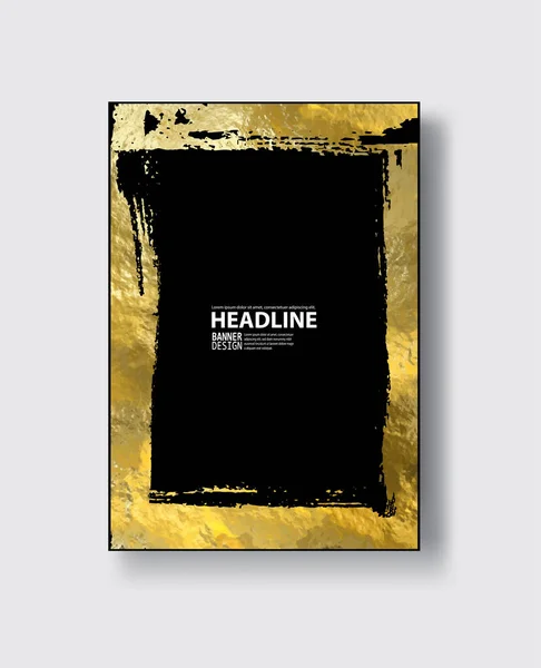 Guld ram banner. Vacker enkel gyllene design. — Stock vektor