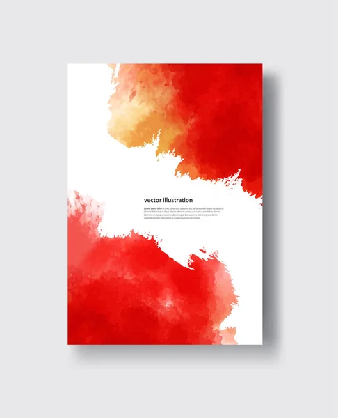 Aquarell rot, Feuer, gelbes Farbdesign-Banner. — Stockvektor