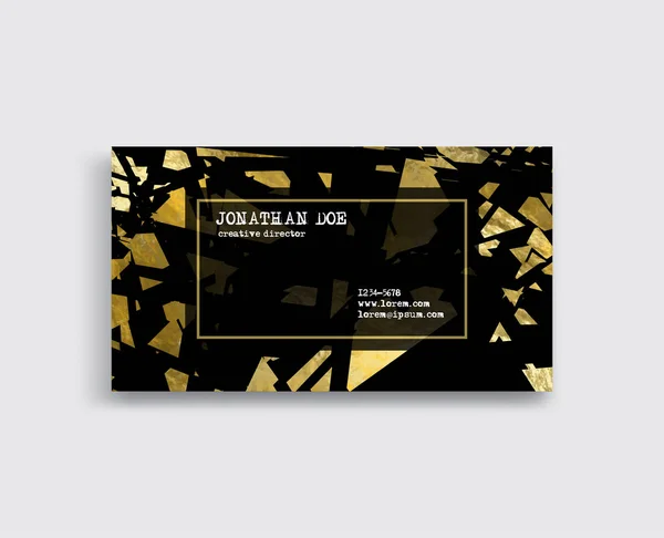 Elegancki szablon Luxury Business Card z kawałkami złota — Wektor stockowy