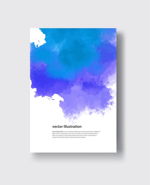 Acuarela azul mar color diseño banner . — Vector de stock