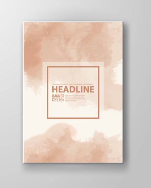 Suluboya şeftali rengi tasarım afiş. Vektör çizim