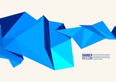 Broşürler, el ilanları, mobil teknolojiler, uygulamalar, Online Hizmetler, tipografik amblem, Logo, afiş ve Infographic için vektör mavi renk üçgen tasarım şablonları. Modern arka plan.