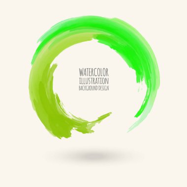 Sulu Boya doku. Beyaz arka plan üzerinde yuvarlak kontur mürekkep. Basit tarzı. Grunge daire lekeleri vektör çizim.