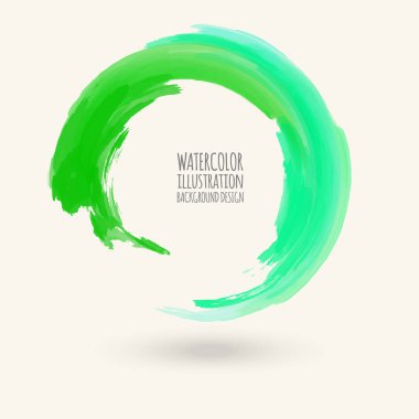 Sulu Boya doku. Beyaz arka plan üzerinde yuvarlak kontur mürekkep. Basit tarzı. Grunge daire lekeleri vektör çizim.