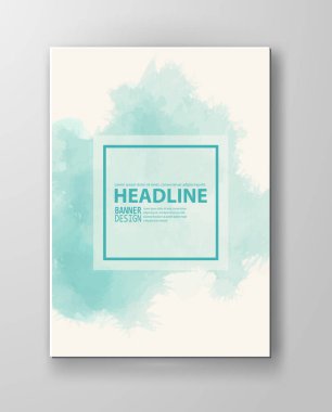 Suluboya deniz renk tasarım afiş. Vektör çizim