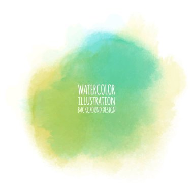 Beyaz arka plan üzerine soyut yeşil suluboya. Gazetede sıçramasına renk. Çizilmiş bir koludur. Vektör çizim.