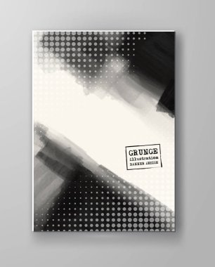 Soyut mürekkep lekesi arkaplanı. Tek renkli grunge boya tasarımı. Vektör illüstrasyonu.