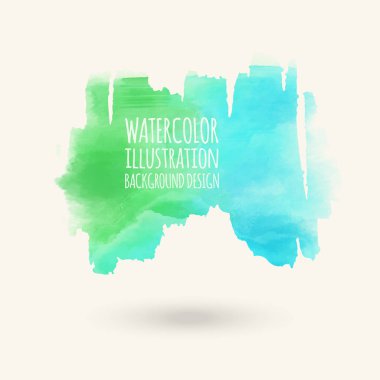 Vektör mavi yeşil fırça darbeleri. Suluboya Grunge elemanları izole. Duman fırçalar tasarımınız için. Serbest el. Mürekkep sıçrama. Akrilik damgası. Vektör çizim