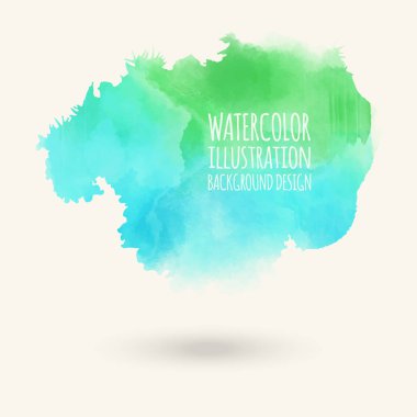 Vektör mavi yeşil fırça darbeleri. Suluboya Grunge elemanları izole. Duman fırçalar tasarımınız için. Serbest el. Mürekkep sıçrama. Akrilik damgası. Vektör çizim