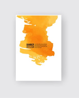 Sulu Boya turuncu renk tasarım afiş. Vektör çizim